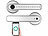 VisorTech 3er-Set Sicherheits-Türbeschläge mit Fingerabdruck-Scanner, PIN & App VisorTech Sicherheits-Türbeschläge mit Fingerabdruck-Scanner und Transponder