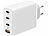 revolt 120-Watt-USB-C-Netzteil mit 4 Ports, GaN-Technologie, PD 100 W, weiß revolt USB-Wandnetzteile mit USB-A und USB-C, PD und QC