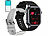 newgen medicals Fitness-Smartwatch mit EKG-, Herzfrequenz- und Blutdruck-Anzeige newgen medicals Fitness-Smartwatches mit EKG-, Herzfrequenz-, Blutdruck- & Blutsauerstoff-Anzeige