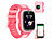 TrackerID 4G-GPS-Kinder-Smartwatch, Videoanruf, Gorilla-Glas, Herzfrequenz, pink TrackerID