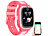 TrackerID 4G-GPS-Kinder-Smartwatch, Videoanruf, Gorilla-Glas, Herzfrequenz, pink TrackerID 4G-GPS-Kinder-Smartwatches mit Videoanruf, Herzfrequenz- und SpO2-Messung