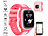 TrackerID 4G-GPS-Kinder-Smartwatch, Videoanruf, Gorilla-Glas, Herzfrequenz, pink TrackerID 4G-GPS-Kinder-Smartwatches mit Videoanruf, Herzfrequenz- und SpO2-Messung