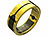 newgen medicals Fitnesstracker-Ring, Herzfrequenz- & SpO2-Anzeige, 2 mm, gold, Gr. 57 newgen medicals Fitness- und Schlaftracker-Ringe mit SOS-Funktion und Touch-Steuerung