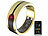 newgen medicals Fitnesstracker-Ring, Herzfrequenz- & SpO2-Anzeige, 2mm, gold, Gr. 68 newgen medicals Fitness- und Schlaftracker-Ringe mit SOS-Funktion und Touch-Steuerung