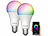 Luminea Home Control 2er-Set WLAN-LED-Lampen, E27, Matter-kompatibel, RGB, CCT, 806 Lumen Luminea Home Control WLAN-LED-Lampen E27, RGB, CCT, Matter-kompatibel