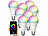 Luminea Home Control 8er-Set WLAN-LED-Lampen, E27, Matter-kompatibel, RGB, CCT, 806 Lumen Luminea Home Control WLAN-LED-Lampen E27, RGB, CCT, Matter-kompatibel