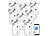 Luminea Home Control 8er-Set Smarter 3in1-Universal-Vorhangmotor mit Akku, Bluetooth, App Luminea Home Control