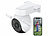 7links 2er-Set WLAN-Pan-Tilt-Outdoorkamera mit 4K-Auflösung, Farb-Nachtsicht 7links WLAN-Pan-Tilt-Outdoorkameras mit 4K, Nachtsicht, Objekt-Tracking, Patrouillen-Funktion & Sirene