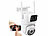 7links Dual-Objektiv-IP-Außen-Kamera, 2x 2K, 3MP, Pan-Tilt, 360°, WLAN, IP54 7links Dual-Objektiv-Pan-Tilt-IP-Kameras, Geräuscherkennung, Patrouillen-Funktion, Farb-Nachtsicht