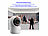 7links 4er-Set 2K-Pan-Tilt-Überwachungskamera mit WLAN & Patrouillen-Funktion 7links WLAN-Pan-Tilt-Überwachungskameras mit Tracking, Sirene, Nachtsicht und Patrouillen-Funktion
