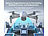 Simulus Faltbare RC-WLAN-Drohne mit HD-Kamera, Hover- und Rückhol-Funktion Simulus Faltbarer WiFi-Quadrocopter mit HD-Kameras