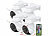 7links 4er-Set WLAN-Pan-Tilt-Outdoorkameras mit 4K-Auflösung,Farb-Nachtsicht 7links WLAN-Pan-Tilt-Outdoorkameras mit 4K, Nachtsicht, Objekt-Tracking, Patrouillen-Funktion & Sirene