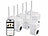 7links 4er-Set Pan-Tilt-Outdoorkameras mit 2K-Auflösung, 4 MP, Dualband-WLAN 7links WLAN-Outdoor-Überwachungskameras mit Pan-Tilt-Funktion, Personenerkennung, Sirene und App
