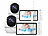 7links 2er-Set HD-Video-Babyphone, schwenk- & neigbar, Akku, Nachtsicht, VOX 7links Video Babyphones 