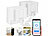 Luminea Home Control 2er-Set smarte Schalter-Aufsätze für Schalter/Taster, Sprachsteuerung Luminea Home Control App-gesteuerte Schalt-Aufsätze für Kippschalter & Taster 