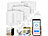 Luminea Home Control 4er-Set smarte Schalter-Aufsätze für Schalter/Taster, Sprachsteuerung Luminea Home Control App-gesteuerte Schalt-Aufsätze für Kippschalter & Taster 