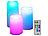 Lunartec 3er-Set dimmbare RGB-LED-Kerzen mit Timer & Fernbedienung, bunt, IP44 Lunartec RGB-LED-Kerzen mit Timer und Fernbedienung