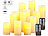 Echtwachs-LED-Kerzen: Britesta 12er-Set dimmbare LED-Echtwachskerzen mit Fernbedienung, in 5 Größen