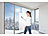 PEARL 4er-Set Fenster- & Duschabzieher 360°-Gelenkkopf, 27,5-cm-Silikonlippe PEARL Abziehlippen