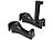 PEARL 4er-Set Kfz-Kopfstützen-Halter, Haken & Smartphone-Klemme 5,5 - 8,5 cm PEARL Kfz-Smartphone-Halterungen mit Haken für Kopfstützen-Stange