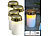 PEARL 4er-Set flackernde LED-Grablicht-Kerzen, Batteriebetrieb, 12 cm, weiß PEARL