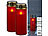 PEARL 2er-Set XL-LED-Grablichter, Lichtsensor, Batteriebetrieb, 21 cm, rot PEARL LED-Grablicht