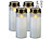 PEARL 4er-Set XL-LED-Grablichter, Lichtsensor, Batteriebetrieb, 21 cm, weiß PEARL LED-Grablichter