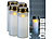 Grab LED Kerzen: PEARL 4er-Set XL-LED-Grablichter, Lichtsensor, Batteriebetrieb, 21 cm, weiß