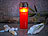 PEARL 2er-Set große Solar-LED-Grablichter mit Dauerlicht, rot PEARL LED-Solar-Grablichter