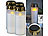 PEARL 4er-Set XXL-Solar-LED-Grabkerze mit Dauerlicht und Akku, 21 cm, weiß PEARL