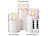 Britesta 3er-Set LED-Echtwachskerzen in transparenten Acrylgläsern, 3 Größen Britesta LED-Echtwachskerze mit Fernbedienungen und Timern