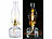 Lunartec 2er-Set Petroleum-Sturmlaternen, abnehmbarer Dochteinsteller, 28 cm Lunartec Petroleum-Sturmlaternen im Glas-Design