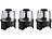 Rosenstein & Söhne Akku-Multi-Gewürzmühle mit 3x 150-ml-Wechselbehälter, 1.500 mAh, USB Rosenstein & Söhne 3 in 1 Akku-Multi-Gewürzmühlen