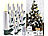 Lunartec 20er-Set LED-Weihnachtsbaumkerzen mit Dochten und Flammen-Effe, silber Lunartec Kabellose LED-Weihnachtsbaumkerzen mit Docht und Timer 