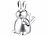 infactory 4er-Set Winke-Hasen, 20 cm, Batteriebetrieb, Ein/Aus-Schalter, silbern infactory Batteriebetriebene Winke-Hasen