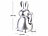 infactory 4er-Set Winke-Hasen, 20 cm, Batteriebetrieb, Ein/Aus-Schalter, silbern infactory Batteriebetriebene Winke-Hasen