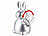 infactory 4er-Set Winke-Hasen, 20 cm, Batteriebetrieb, Ein/Aus-Schalter, silbern infactory Batteriebetriebene Winke-Hasen
