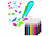 infactory Airbrush-Stift für Kinder, 48 Farben zum Sprühen, 30 Schablonen, USB infactory Akku Airbrush-Stifte für Kinder, mit Farben & Schablonen, USB