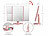 Sichler Beauty 2er-Set Falt-Schminkspiegel mit Beleuchtung, 3x/2x/1x-Vergrößerung Sichler Beauty Falt-Schminkspiegel mit LED-Beleuchtung
