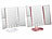 Sichler Beauty 2er-Set Falt-Schminkspiegel, LED-Beleuchtung, 3x/2x/1x-Vergrößerung Sichler Beauty Falt-Schminkspiegel mit LED-Beleuchtung