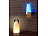 Lunartec 2in1-Steckdosen-Nachtlicht mit PIR-Sensor & Akku-Tischleuchte mit RGBW Lunartec 2in1-Steckdosen-Nachtlichter mit PIR-Sensor & RGBW-Akku-Tischleuchte