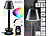 Lunartec 2er-Set Smarte Outdoor-Tischlampe mit WLAN-Gateway, RGB-CCT-LEDs, App Lunartec Outdoor-Tischlampen mit RGB-CCT-LEDs, App