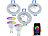 Luminea 3er-Set Alu-Einbaustrahler-Rahmen mit ZigBee-LED-Spots, 345 lm, 4,8 W Luminea GU10-Lampen mit RGBW-LEDs, für ZigBee-kompatible Steuersysteme