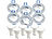Luminea 6er-Set Alu-Einbaustrahler-Rahmen mit GU10-LED-Spots, 540 lm, 7 Watt Luminea