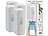 Luminea Home Control 4er-Set ZigBee-Temperatur- & Luftfeuchtigkeits-Sensoren mit App Luminea Home Control ZigBee-Temperatur- & Luftfeuchtigkeits-Sensoren mit App und Sprachsteuerung