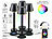 Lunartec 4er-Set Smarte Outdoor-Tischlampe mit WLAN-Gateway, RGB-CCT-LEDs, App Lunartec