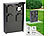 Royal Gardineer 2er-Set 4-fach-Garten-Steckdosen, 230 V, 3.680 W, Edelstahl, schwarz Royal Gardineer Säulen-Gartensteckdosen