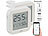 Feuchtigkeitsmesser: infactory 2er-Set Mini-Thermo-/Hygrometer, Komfort-Anzeige, LCD, Bluetooth, App