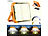 Luminea 2er-Set Solar-Akku-Strahler mit CCT-LEDs & Powerbank, 1000 lm, dimmbar Luminea Akku-Baustrahler mit Solarmodul