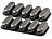 General Office 2er-Set Magnetische Kabelhalterung mit 5 Clips, Klebepad, schwarz General Office Magnetische Kabelhalterungen